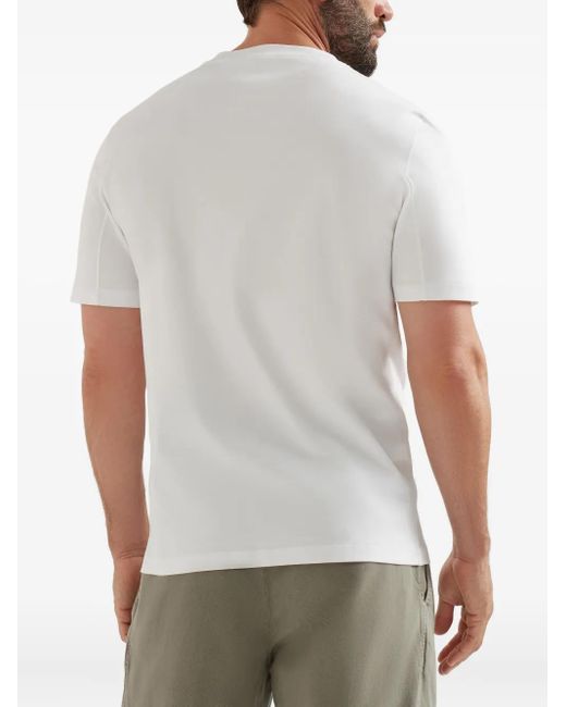 Brunello Cucinelli Weißes Statue-Print Crew Neck T-Shirt in White für Herren
