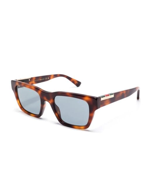 Gucci Blue Square-Frame Sunglasses