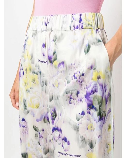 Off-White c/o Virgil Abloh White Floral-print Palazzo Pants