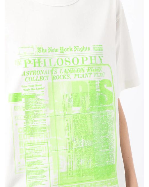 Philosophy Di Lorenzo Serafini Green T-Shirt Mit Grafischem Print