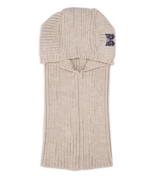 Needles Natural Embroidered-Butterfly Rib-Knit Balaclava for men