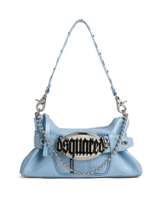 DSquared² Blue Gothic Leather Shoulder Bag