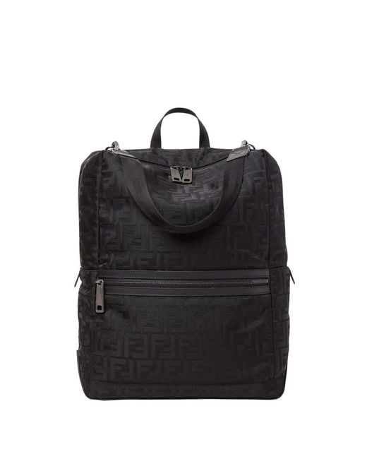 Fendi Black Lui Ff-Monogram Backpack for men