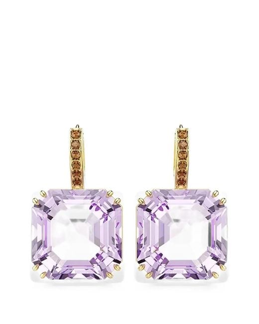 Swarovski White Crystal-Embellished Drop Earrings
