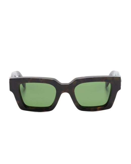 Off-White c/o Virgil Abloh Green Off- Virgil Square-Frame Sunglasses