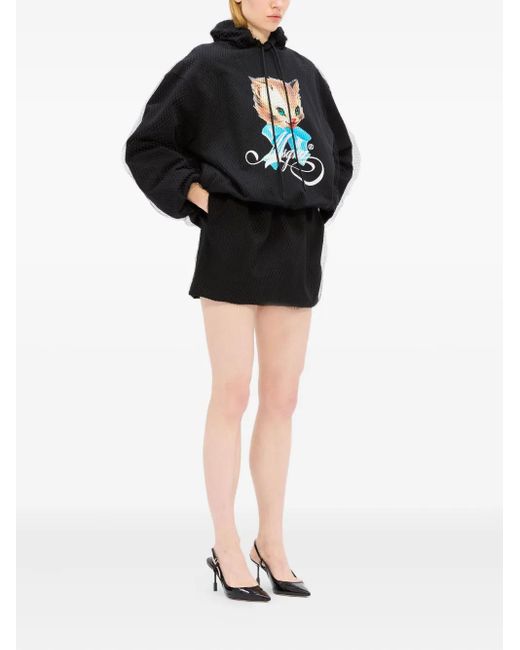 MSGM Black Layered Mini Skirt