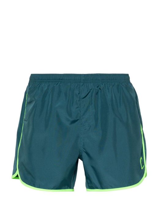 Sundek Blue Logo-appliqué Swim Shorts for men