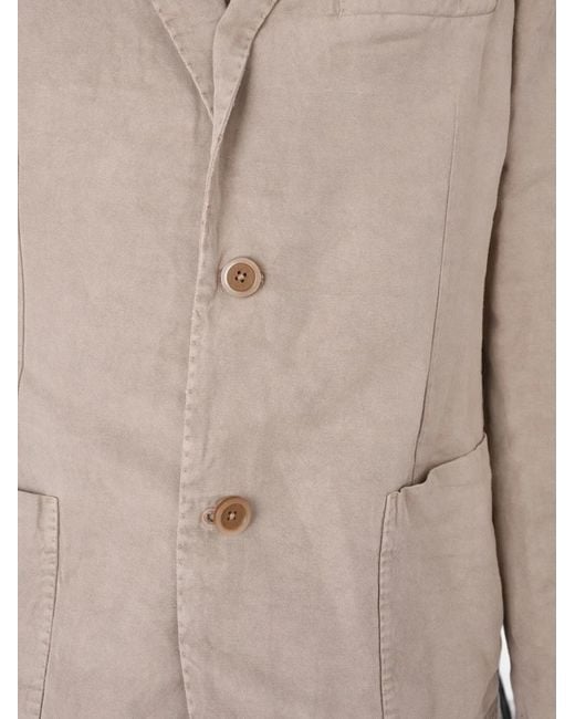 120% Lino Natural Button Giacca Jacket for men