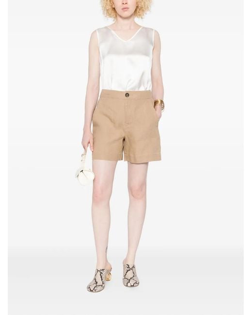 Vince Natural Buttoned Knee-Length Shorts