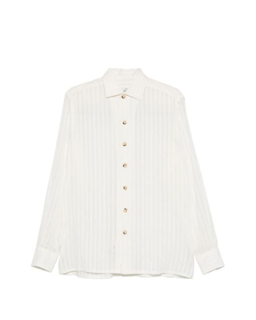 Alessandro Gherardi White Striped Button Shirt for men