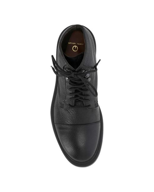 Boemos Black Lace-Up Leather Boots for men