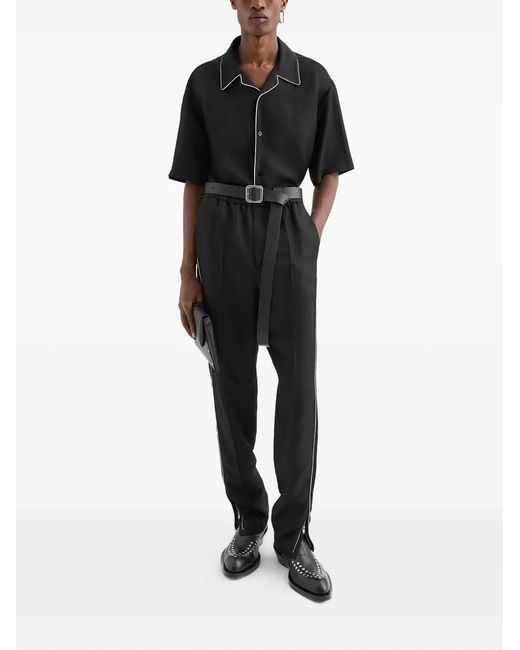 Jil Sander Black Piped-Trim Trousers for men