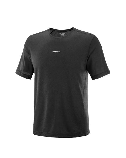 Salomon Black Logo-Print Raglan-Sleeve T-Shirt for men