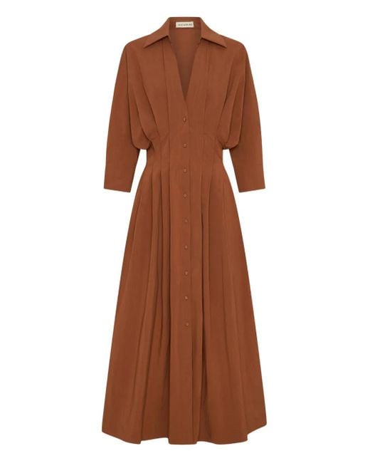 Nicholas Robe Mi-Longue Lanae Design Pliss in Brown | Lyst Nicholas Robe Mi-Longue Lanae Design Pliss in Brown | Lyst