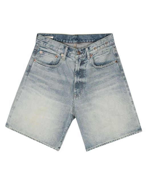 R13 Blue Jeans-Shorts mit Logo-Patch