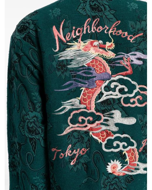 Neighborhood Green Souvenir Jacquard Shirt Jacket for men