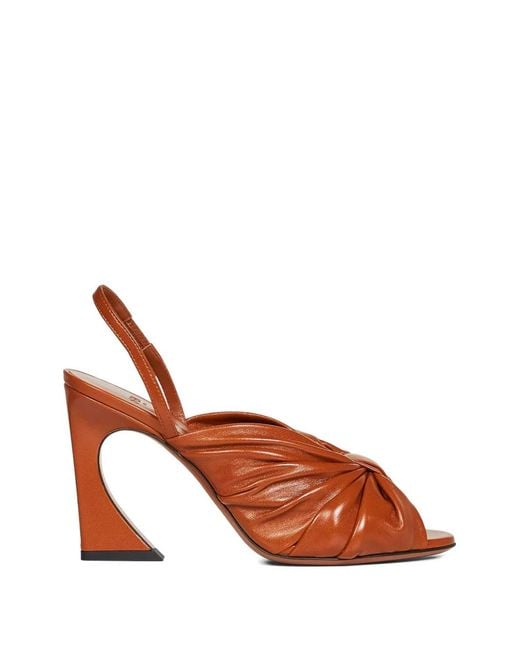 Fendi Brown Arco Knotted Sandals
