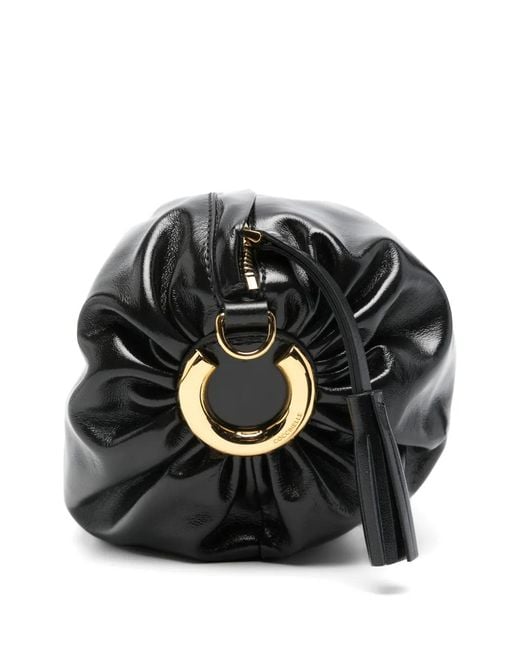 Coccinelle Black Buckle Leather Satchel