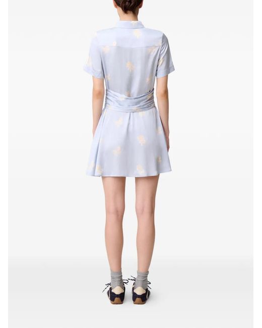 Claudie Pierlot Mini-Jurk Met Bloemenprint in het Blue