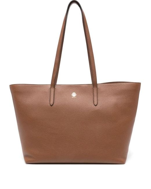 Bally Leren Shopper Met Logo in het Brown