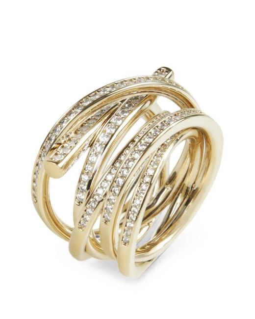 Ferragamo Metallic Bague Multi-Rangs À Ornements En Cristal