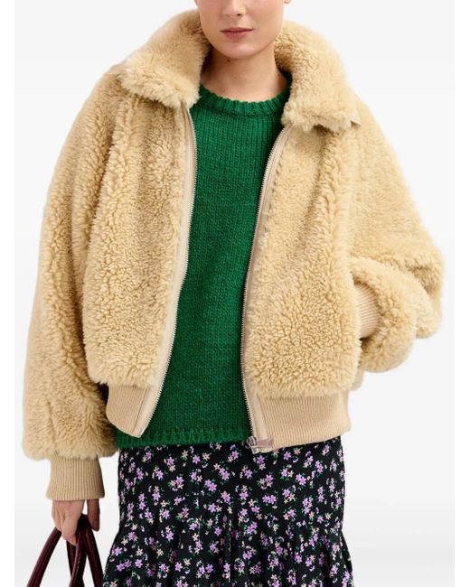 Essentiel Antwerp ジップアップ ボンバージャケット Natural