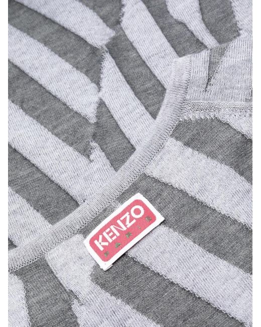 Robe Courte À Motif Géométrique KENZO en coloris Gray