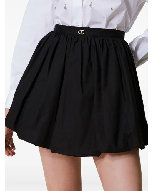Twinset Black Cotton-Blend Skirt