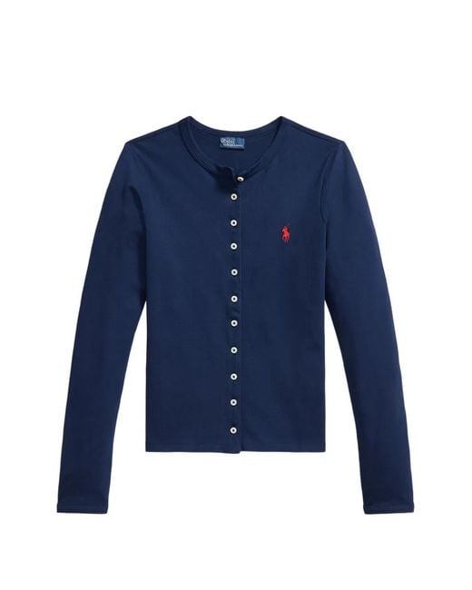 Polo Ralph Lauren Blue Buttoned Long-Sleeved Cardigan