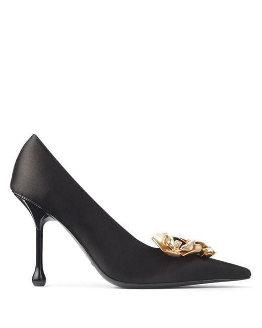 Jimmy Choo Blue Ixia Satin Heeled Pumps