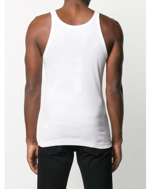 Dolce & Gabbana White Fine-Rib Cotton Tank Top for men