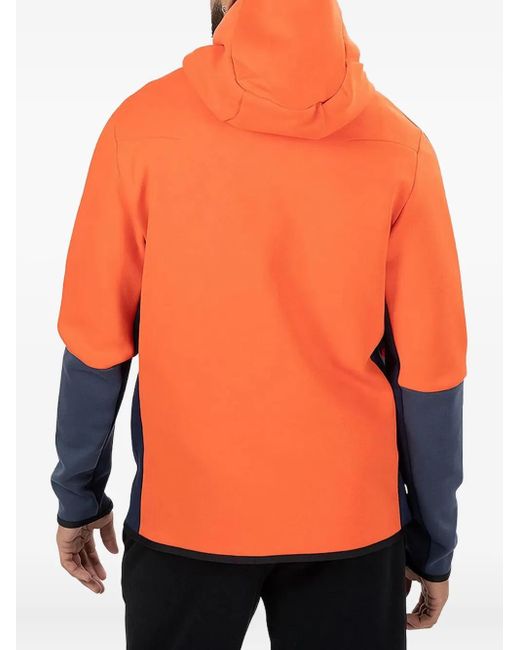 Nike Orange Tech Fleece Zip-Up Hoodie for men