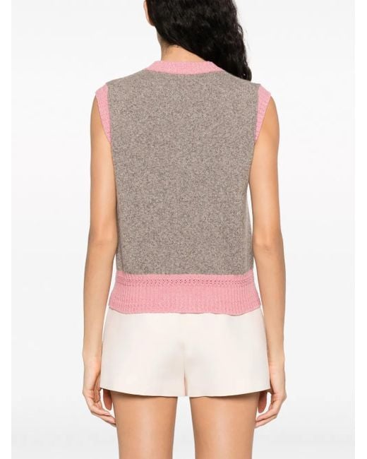 Barrie Pink Gerippter Pullunder