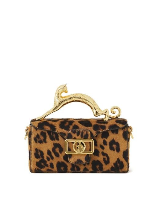 Lanvin Metallic Pencil Cat Leopard-Pattern Tote Bag