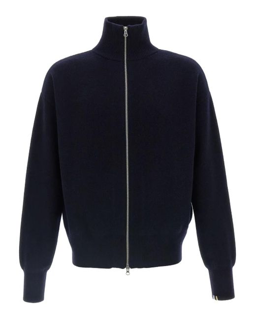 Extreme Cashmere Blue Zip-Neck Cashmere Cardigan