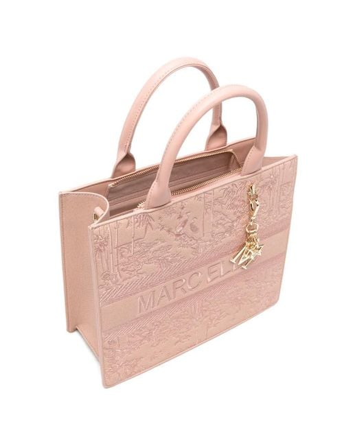 Marc Ellis Pink Embroidered Tote Bag