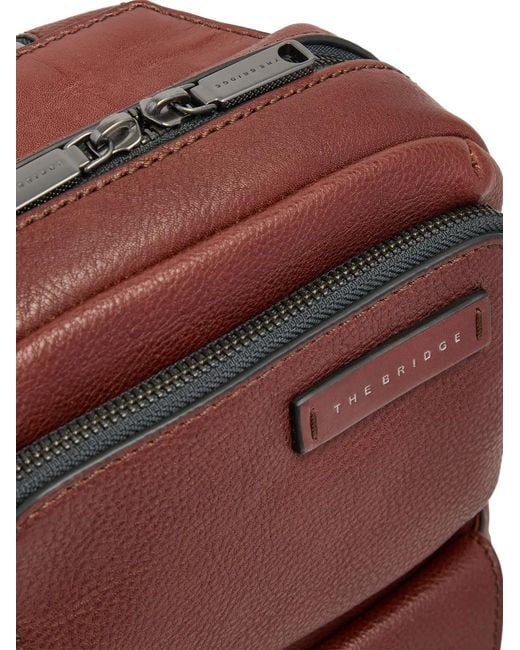 The Bridge Red Pochette Zippée En Cuir for men