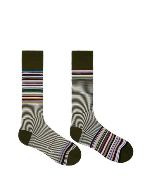 Paul Smith White Striped Socks for men