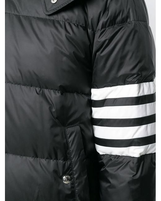 Thom Browne Black 4-Bar Padded Coat for men
