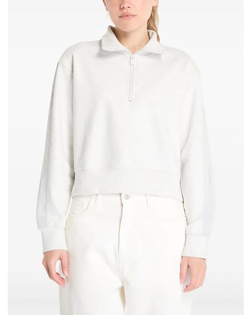 Calvin Klein White Half-Zipped Sweatshirt