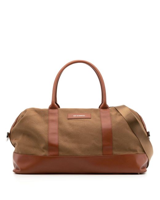 Want Les Essentiels De La Vie Brown Logo-patch Cotton luggage for men