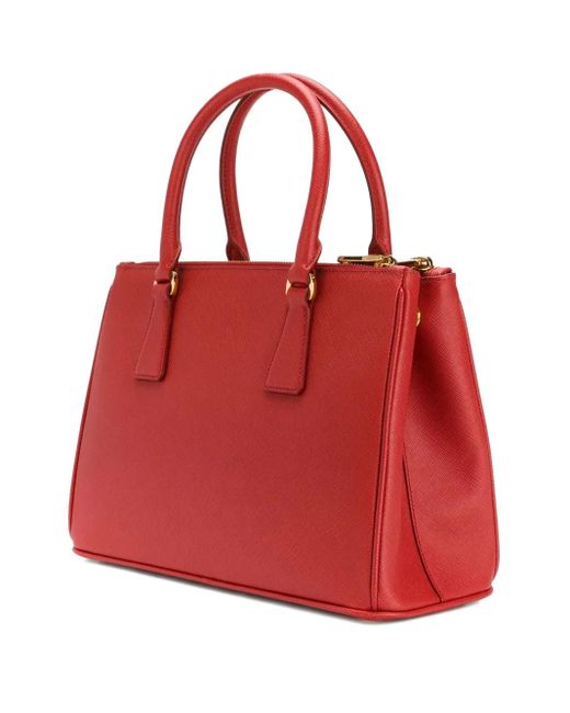Borsa Tote Galleria Mini di Prada in Red