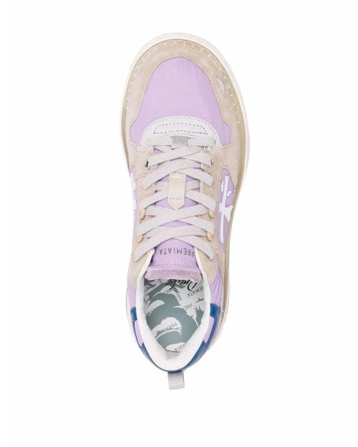 Premiata Purple Draked Lace-Up Sneakers