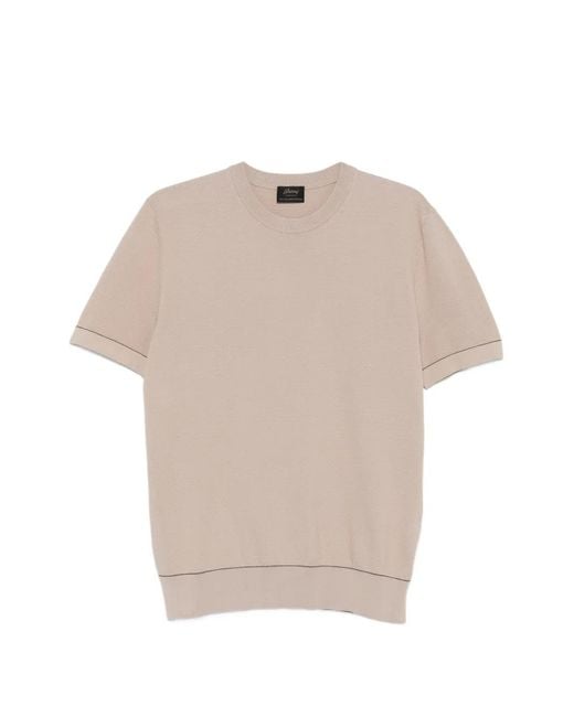 Brioni Natural Piquet Cotton T-Shirt for men