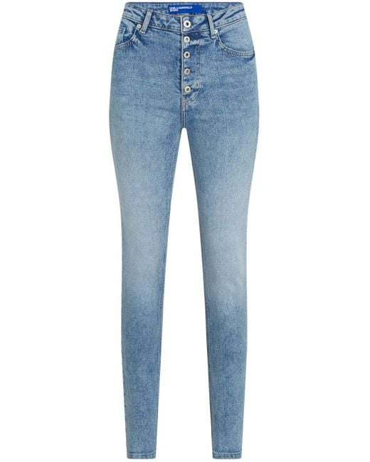 Karl Lagerfeld Blue High-rise Skinny Jeans