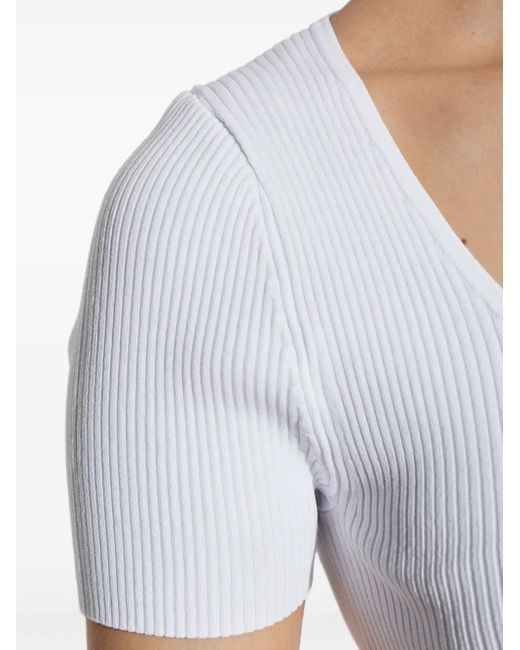 MICHAEL Michael Kors Geribbelde Midi-Jurk in het White