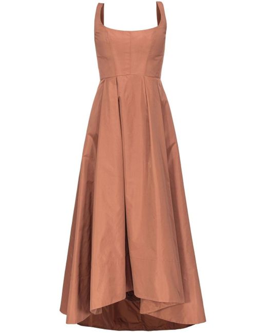 Pinko Midi-jurk Met Vierkante Hals in het Brown