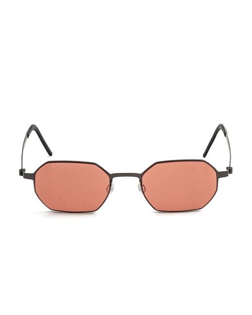 Lindberg Pink Geometric-Frame Sunglasses
