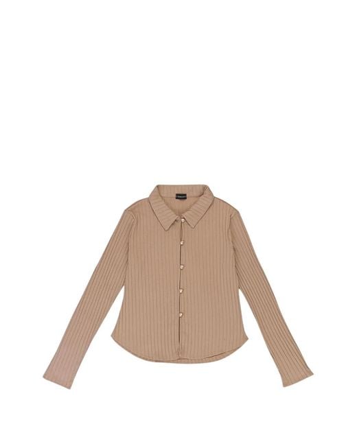 CALLIPYGIAN Natural Faux-Pearl Ribbed Cardigan