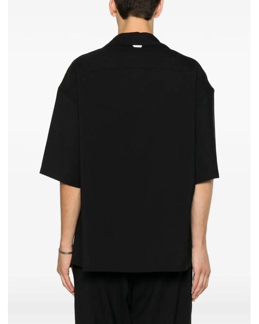 Yes London Black Short-Sleeve Camp-Collar Shirt for men